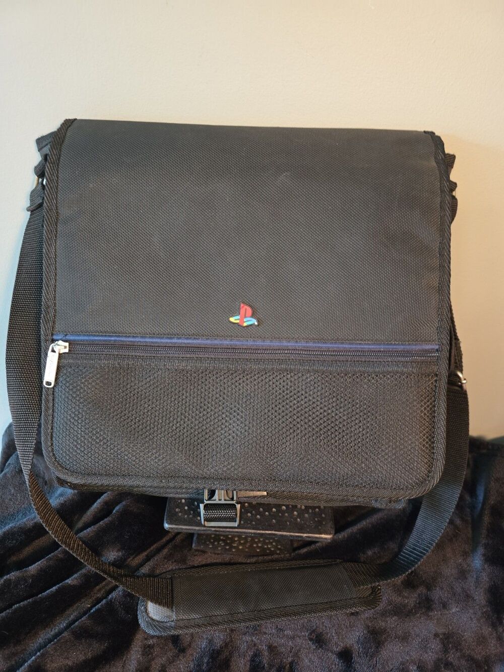 Vintage Sony Playstation PS1 PS2 Official Black Messenger Bag System Carry Case